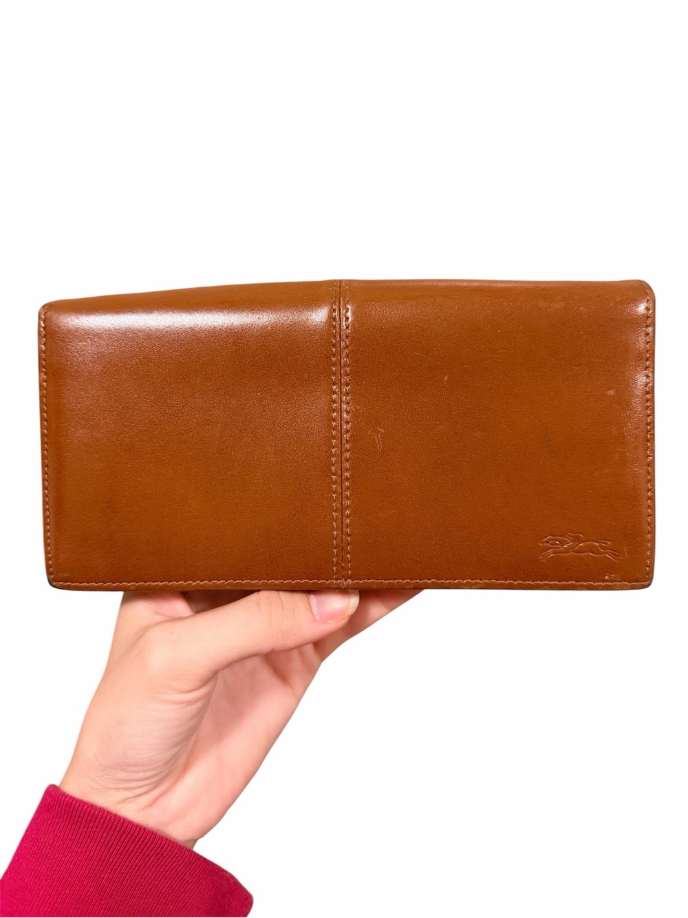 Vintage LONGCHAMP Smooth Leather Long Wallet Brown Unisex